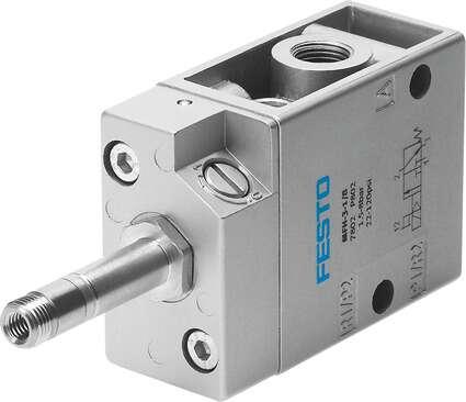Festo 7877 solenoid valve MOFH-3-1/8 With manual override, without solenoid coil or socket. Solenoid coil and socket should be ordered separately. Valve function: 3/2 open, monostable, Type of actuation: electrical, Width: 26 mm, Standard nominal flow rate: 500 l/mi