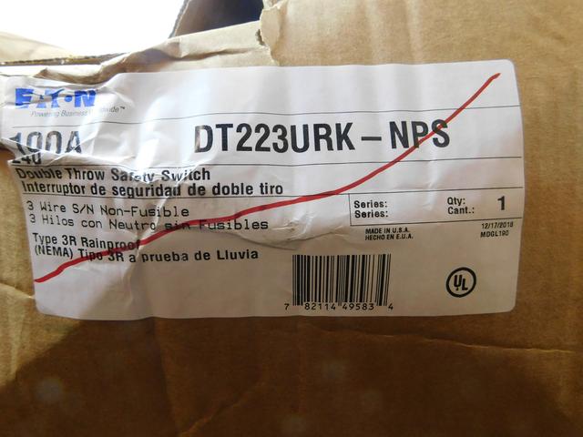 DT223URK-NPS Part Image. Manufactured by Eaton.