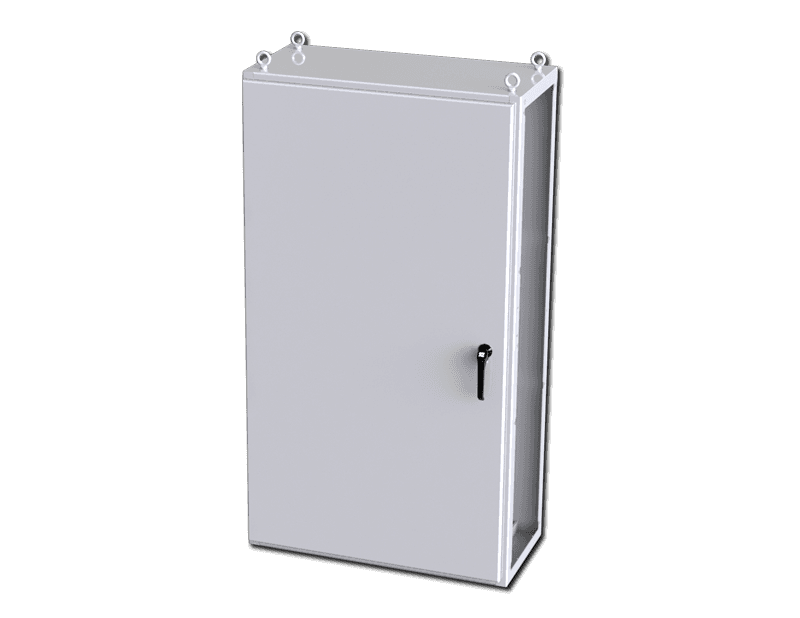 Saginaw Control SCE-S181005LG 1DR IMS Enclosure, Height:70.87", Width:39.37", Depth:18.00", Powder coated RAL 7035 gray inside and out.