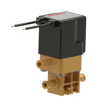Humphrey 37051510 Solenoid Valves, Small 2-Way & 3-Way Solenoid Operated, Number of Ports: 3 ports, Number of Positions: 2 positions, Valve Function: Diverter, Piping Type: Inline, Direct Piping, Size (in)  HxWxD: 2.99 x 1.21 x 1.76, Media: Aggressive Liquids & Gases
