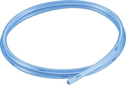Festo 8048681 plastic tubing PUN-H-6X1-TBL Approved for use in food processing (hydrolysis resistant) Outside diameter: 6 mm, Bending radius relevant for flow rate: 26 mm, Inside diameter: 4 mm, Min. bending radius: 10 mm, Tubing characteristics: Suitable for energy ch