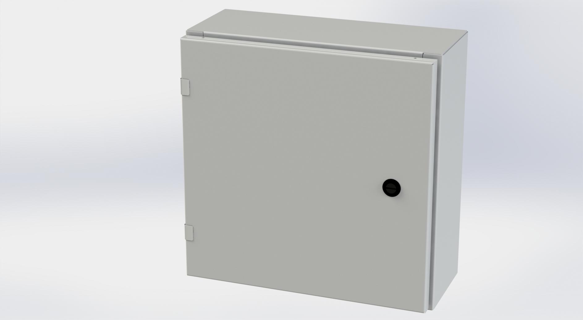 Saginaw Control SCE-16EL1606LPLG EL Enclosure, Height:16.00", Width:16.00", Depth:6.00", RAL 7035 gray powder coating inside and out. Optional sub-panels are powder coated white.