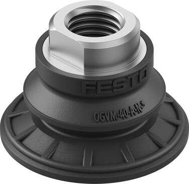 Festo 8073836 suction cup OGVM-40-A-N-G14F Suction cup height compensator: 10 mm, Min. workpiece radius: 30 mm, Nominal size: 4 mm, suction cup diameter: 40 mm, suction cup volume: 7,8 cm3