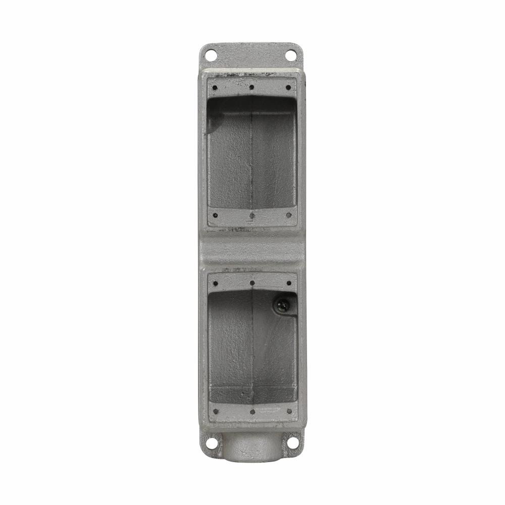 Eaton Corp FS27 Eaton Crouse-Hinds series Condulet FS device box, Shallow, Feraloy iron alloy, Two-gang, tandem, 3/4"