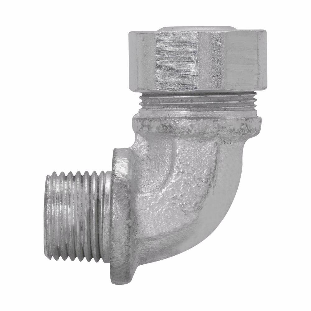 Eaton Corp CG5090 350 Eaton Crouse-Hinds series CG color-coded cord grip, Cable range min/max: 0.25-0.35", White, 90° angle, Steel, 1/2"