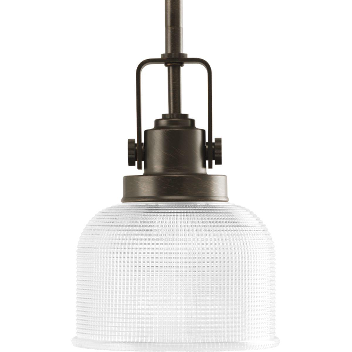 Hubbell P5173-74 The Archie Collection brings a vintage, industrial flair to interior settings. The collection’s distinctive double prismatic glass adds visual interest as its crisscross pattern comes to life when illuminated. The distinctive finely crafted strap and knob