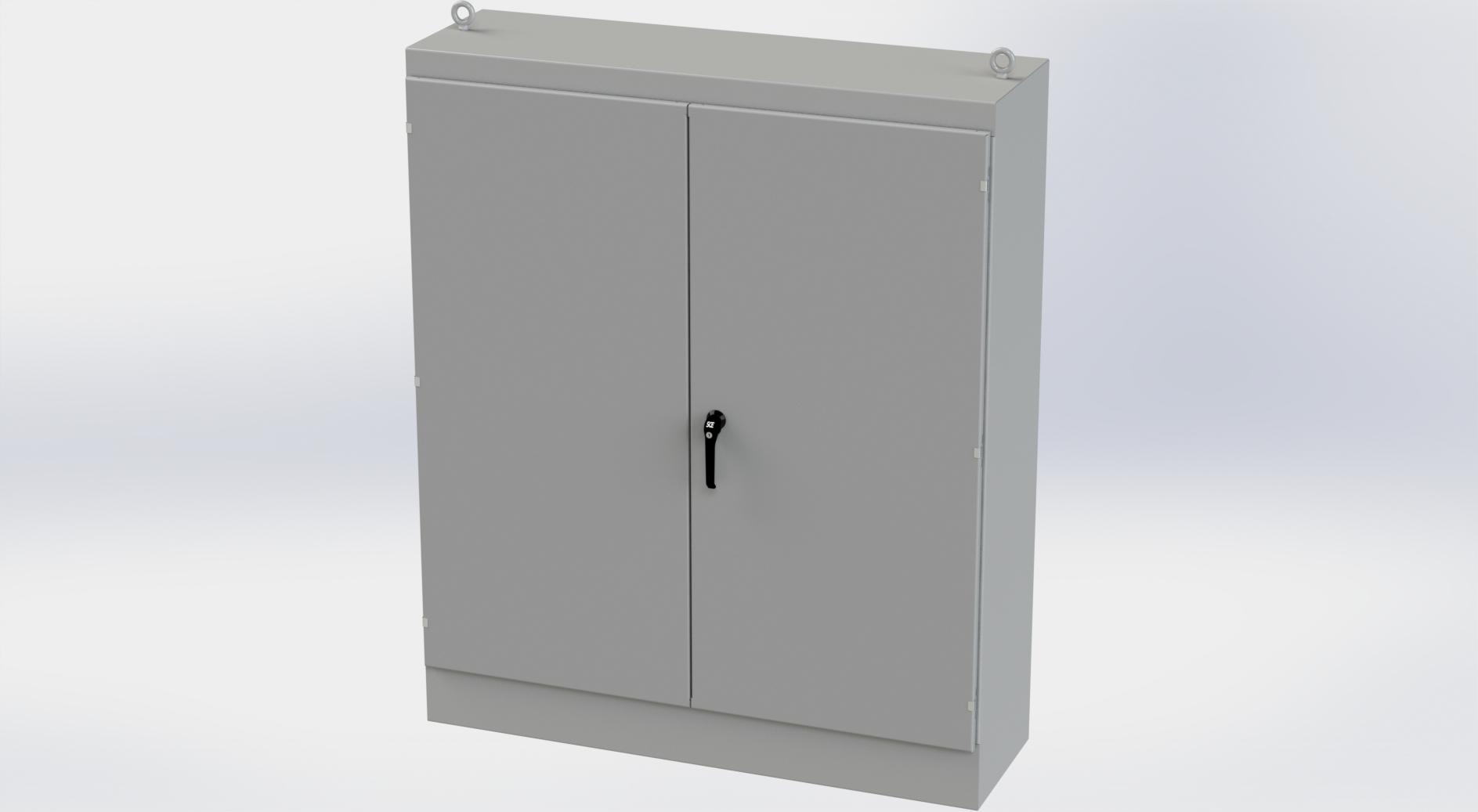 Saginaw Control SCE-726018FSD FSD Enclosure, Height:72.00", Width:60.00", Depth:18.00", ANSI-61 gray finish inside and out. Optional sub-panels are powder coated white.