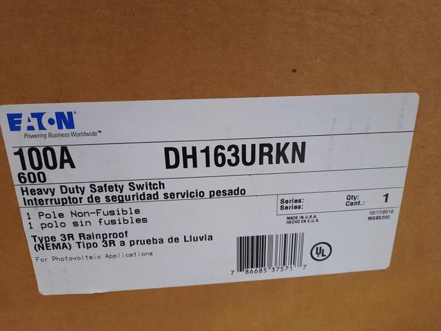 DH163URKN Part Image. Manufactured by Eaton.