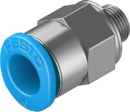 Festo 153306 push-in fitting QSM-M5-6 male thread with external hexagon. Size: Mini, Nominal size: 2,1 mm, Type of seal on screw-in stud: Sealing ring, Assembly position: Any, Container size: 10