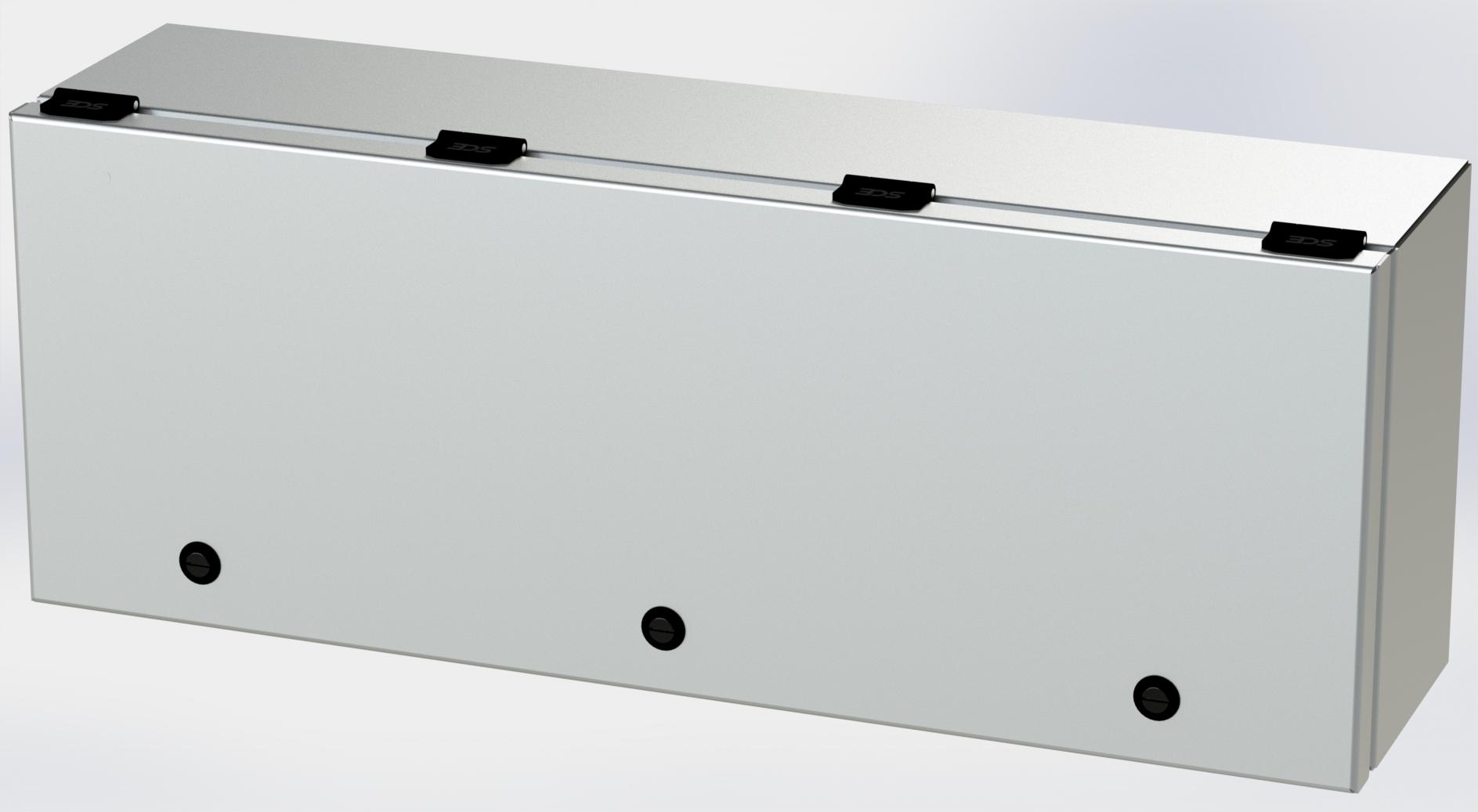 Saginaw Control SCE-L9246ELJSS S.S. ELJ Trough Enclosure, Height:9.00", Width:24.00", Depth:6.00", #4 brushed finish on all exterior surfaces. Optional sub-panels are powder coated white.