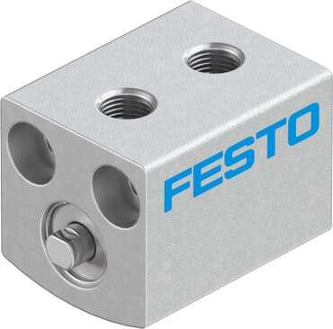 Festo 526897 short-stroke cylinder ADVC-4-2,5-P Without thread on piston rod Stroke: 2,5 mm, Piston diameter: 4 mm, Cushioning: P: Flexible cushioning rings/plates at both ends, Assembly position: Any, Mode of operation: double-acting