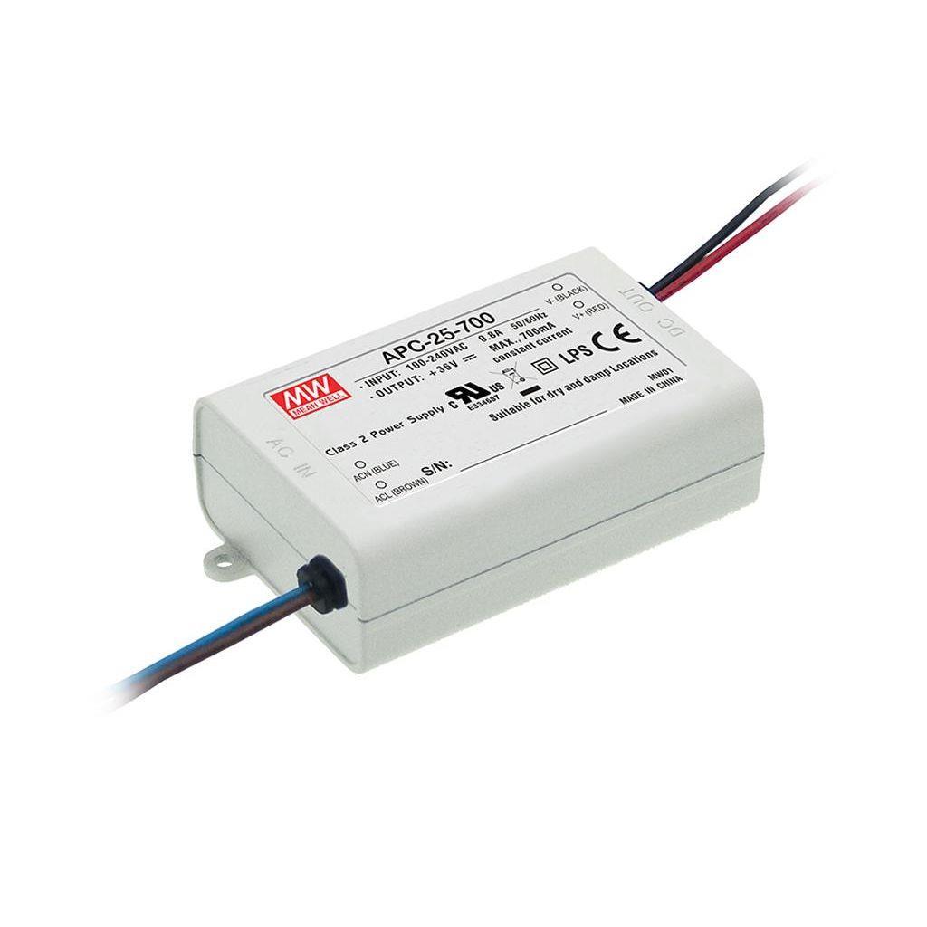 MEAN WELL APC-25-500 AC-DC Single output LED driver Constant Current (CC); Output 0.5A at 15-50Vdc