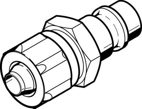 Festo 531683 quick coupling plug KS4-CK-9 For self-closing quick coupling connectors. Nominal size: 7,4 mm, Operating pressure complete temperature range: -0,95 - 12 bar, Standard nominal flow rate: 1017 l/min, Operating medium: Compressed air in accordance with ISO85