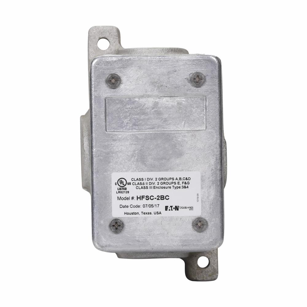 Eaton HFSC-2BC Eaton Crouse-Hinds series Pauluhn HFS device box, Copper-free aluminum, Surface mount, Through feed, 3/4"