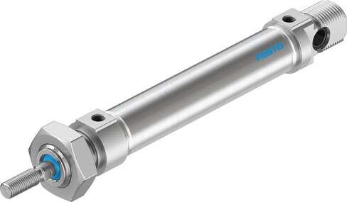 Festo 19230 standards-based cylinder DSNU-16-50-PPV-A Based on DIN ISO 6432, for proximity sensing. Various mounting options, with or without additional mounting components. With adjustable end-position cushioning. Stroke: 50 mm, Piston diameter: 16 mm, Piston rod th