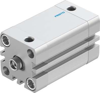 Festo 572651 compact cylinder ADN-32-40-I-PPS-A with self-adjusting pneumatic end position cushioning Stroke: 40 mm, Piston diameter: 32 mm, Piston rod thread: M8, Cushioning: PPS: Self-adjusting pneumatic end-position cushioning, Assembly position: Any
