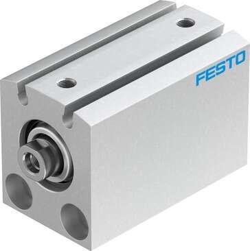 Festo 188144 short-stroke cylinder ADVC-20-25-I-P-A For proximity sensing, piston-rod end with female thread. Stroke: 25 mm, Piston diameter: 20 mm, Cushioning: P: Flexible cushioning rings/plates at both ends, Assembly position: Any, Mode of operation: double-acting