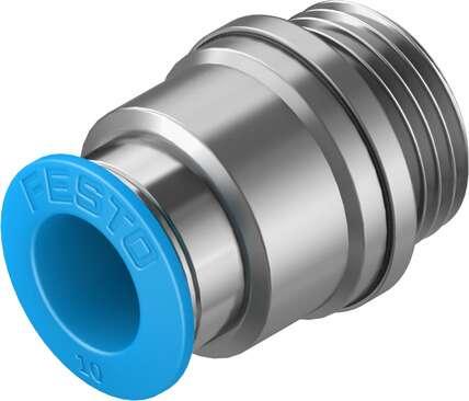 Festo 186113 push-in fitting QS-G3/8-10-I male thread with internal hexagon socket. Size: Standard, Nominal size: 7,3 mm, Type of seal on screw-in stud: Sealing ring, Assembly position: Any, Container size: 10