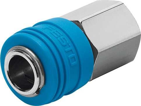 Festo 531636 coupling socket KD4-1/4-I Self-closing Nominal size: 7,2 mm, Operating pressure complete temperature range: -0,95 - 12 bar, Standard nominal flow rate: 1130 l/min, Operating medium: Compressed air in accordance with ISO8573-1:2010 [7:-:-], Note on operati