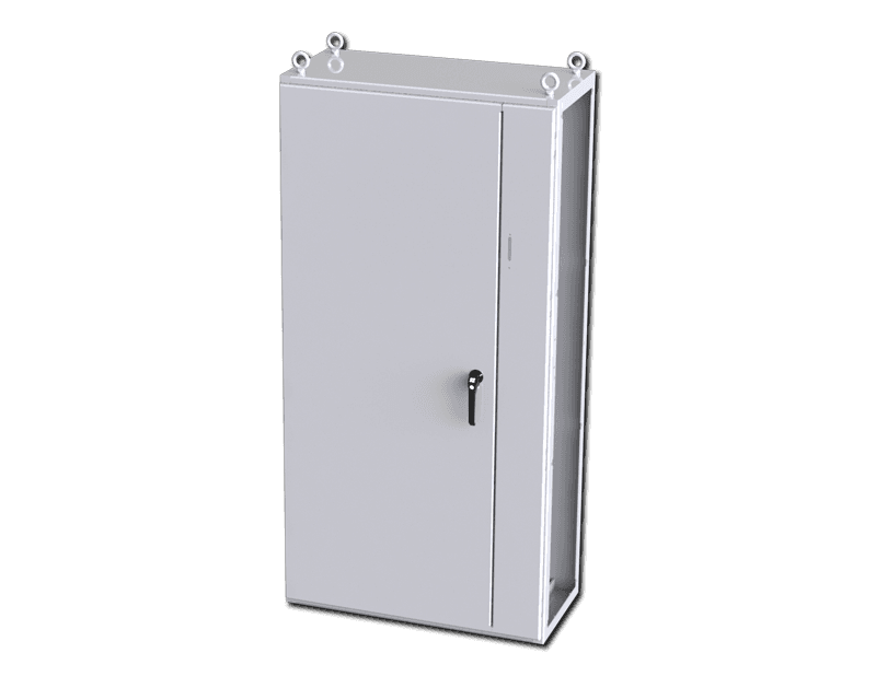 Saginaw Control SCE-SD201005LG 1DR IMS Disc. Enclosure, Height:78.74", Width:39.37", Depth:18.00", Powder coated RAL 7035 gray inside and out.