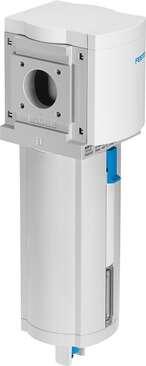 Festo 564107 filter MS9-LF-G-EUV 40 µm filter, metal bowl guard, fully automatic condensate drain, flow direction from left to right. Size: 9, Series: MS, Assembly position: Vertical +/- 5°, Grade of filtration: 40 µm, Condensate drain: fully automatic