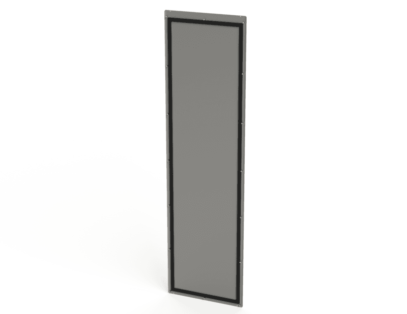 Saginaw Control SCE-MOD8424FEP Panel, Mod End, Height:83.50", Width:23.50", Depth:1.00", ANSI-61 gray powder coating inside and out