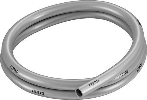 Festo 570389 plastic tubing PUN-14X2-SI Standard O.D tubing, for QS plug connectors, CN and CK polyurethane fittings (not approved for use in the food industry). Outside diameter: 14 mm, Bending radius relevant for flow rate: 84 mm, Inside diameter: 9,8 mm, Min. bendi