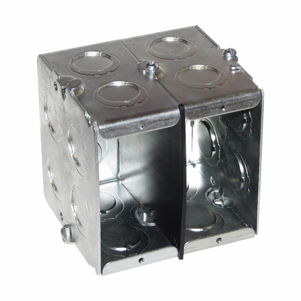 Eaton Corp TP675 Eaton Crouse-Hinds series Masonry Box, (2) 1/2", (2) 3/4", 3-1/2", (2) 1/2", (2) 3/4", Steel, Single-gang, (4) 1/2", (4) 3/4", Gangable, 22.0 cubic inch capacity