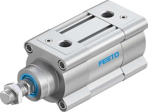 Festo 2125490 standards-based cylinder DSBC-63-20-PPVA-N3 With adjustable cushioning at both ends. Stroke: 20 mm, Piston diameter: 63 mm, Piston rod thread: M16x1,5, Cushioning: PPV: Pneumatic cushioning adjustable at both ends, Assembly position: Any