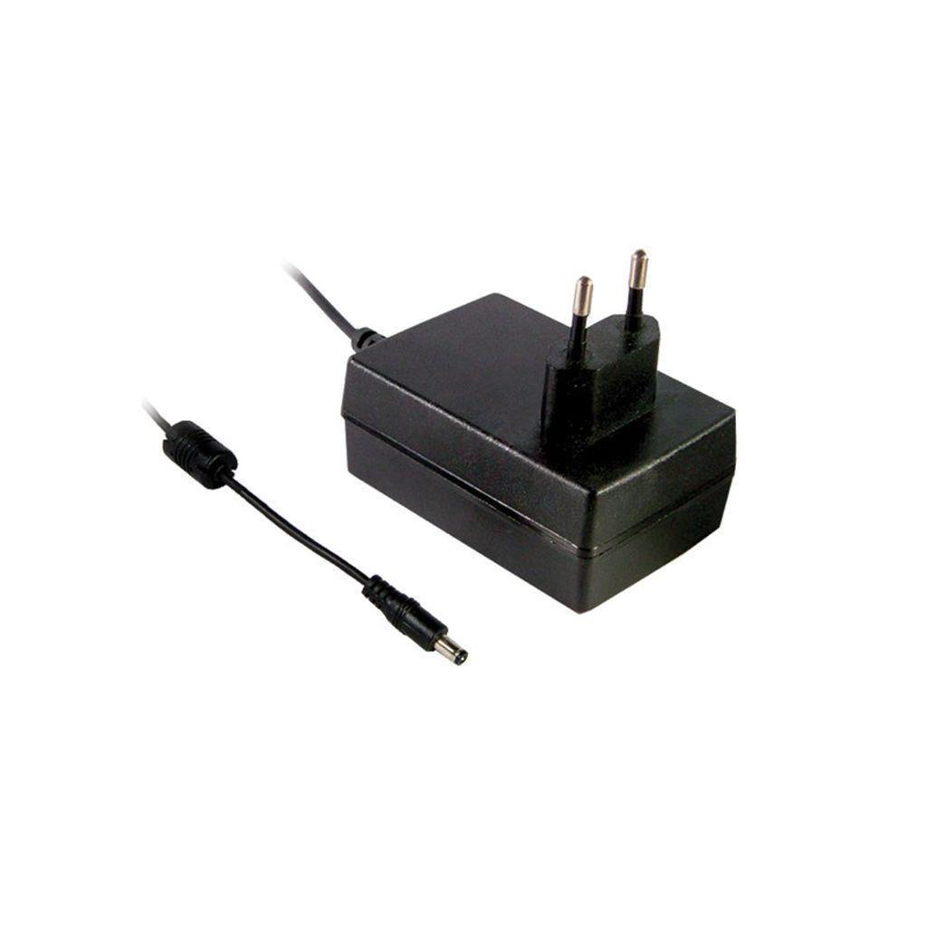 MEAN WELL GST36E05-P1J AC-DC Industrial wall mount adaptor; Output 5Vdc at 4.3A; 2 Pin Euro plug