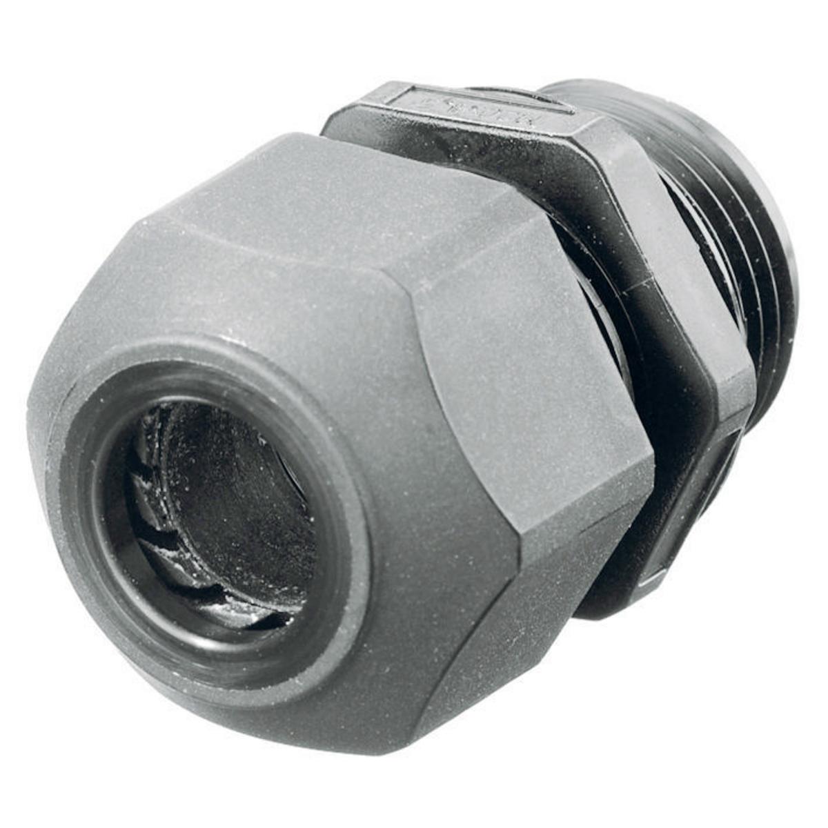 Hubbell SEC75GA Kellems Wire Management, Cord Connectors, European Style, .45-.71", 3/4", Gray  ; Low profile ; Connector body is a one-piece design with machined threads ; Standard Product