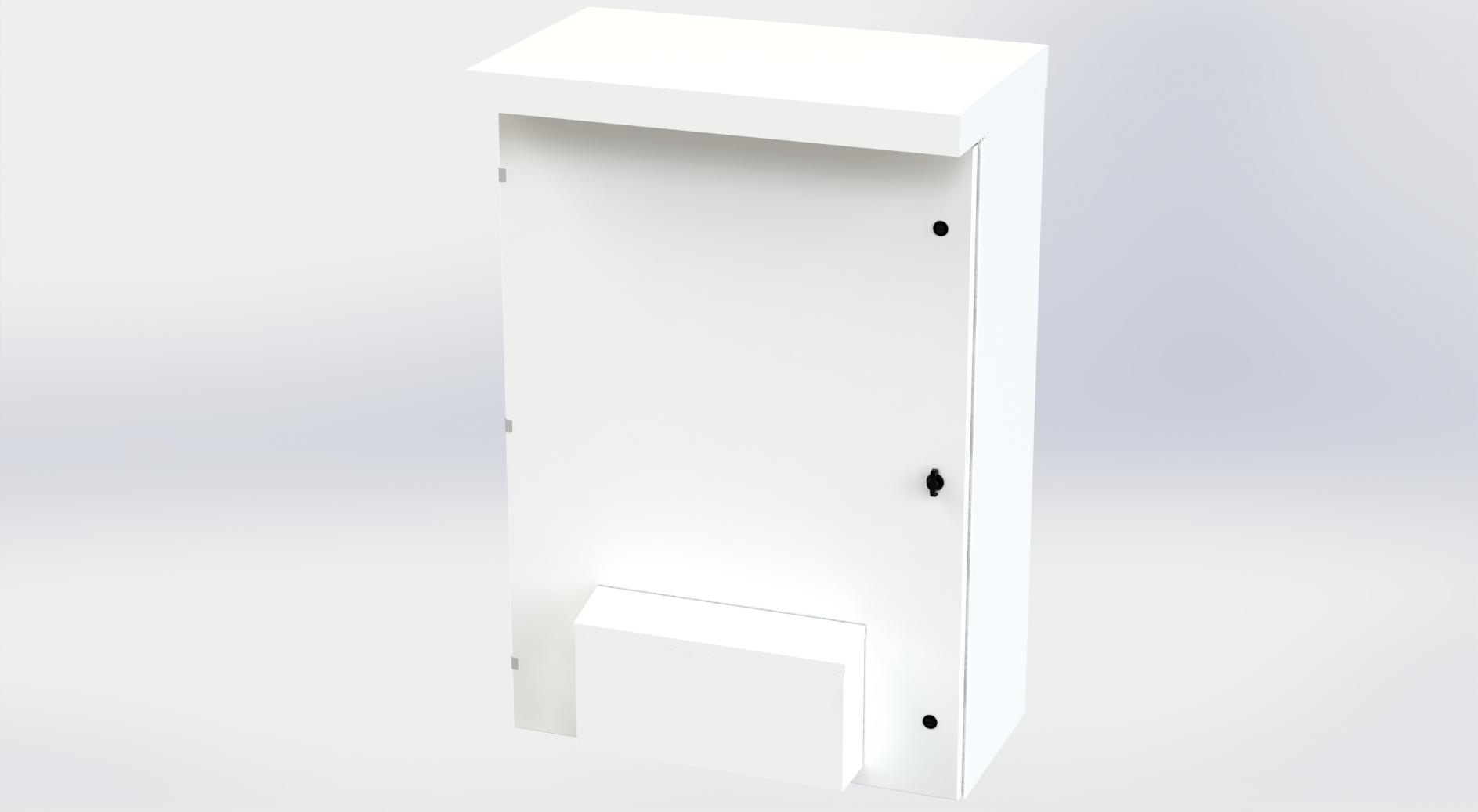 Saginaw Control SCE-53VR3616 Enclosure, Vented Type 3R, Height:53.00", Width:36.00", Depth:16.00", White powder coating inside and out. Optional sub-panels are powder coated white.