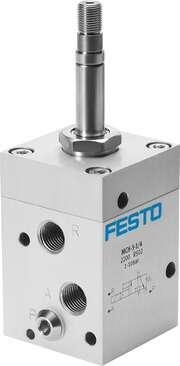 Festo 2201 solenoid valve MCH-4-1/4 Valve function: 4/2 monostable, Type of actuation: electrical, Operating pressure: 2 - 10 bar, Design structure: Poppet seat, Type of reset: mechanical spring