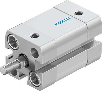 Festo 536205 compact cylinder ADN-12-10-A-P-A With position sensing and external piston rod thread Stroke: 10 mm, Piston diameter: 12 mm, Piston rod thread: M5, Cushioning: P: Flexible cushioning rings/plates at both ends, Assembly position: Any