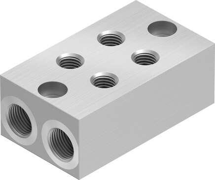 Festo 8049144 supply manifold OABM-P-G3-15-2 No. of device positions: 2, Corrosion resistance classification CRC: 2 - Moderate corrosion stress, Max. tightening torque: 3,3 Nm, Min. tightening torque: 0,3 Nm, Product weight: 59,6 g