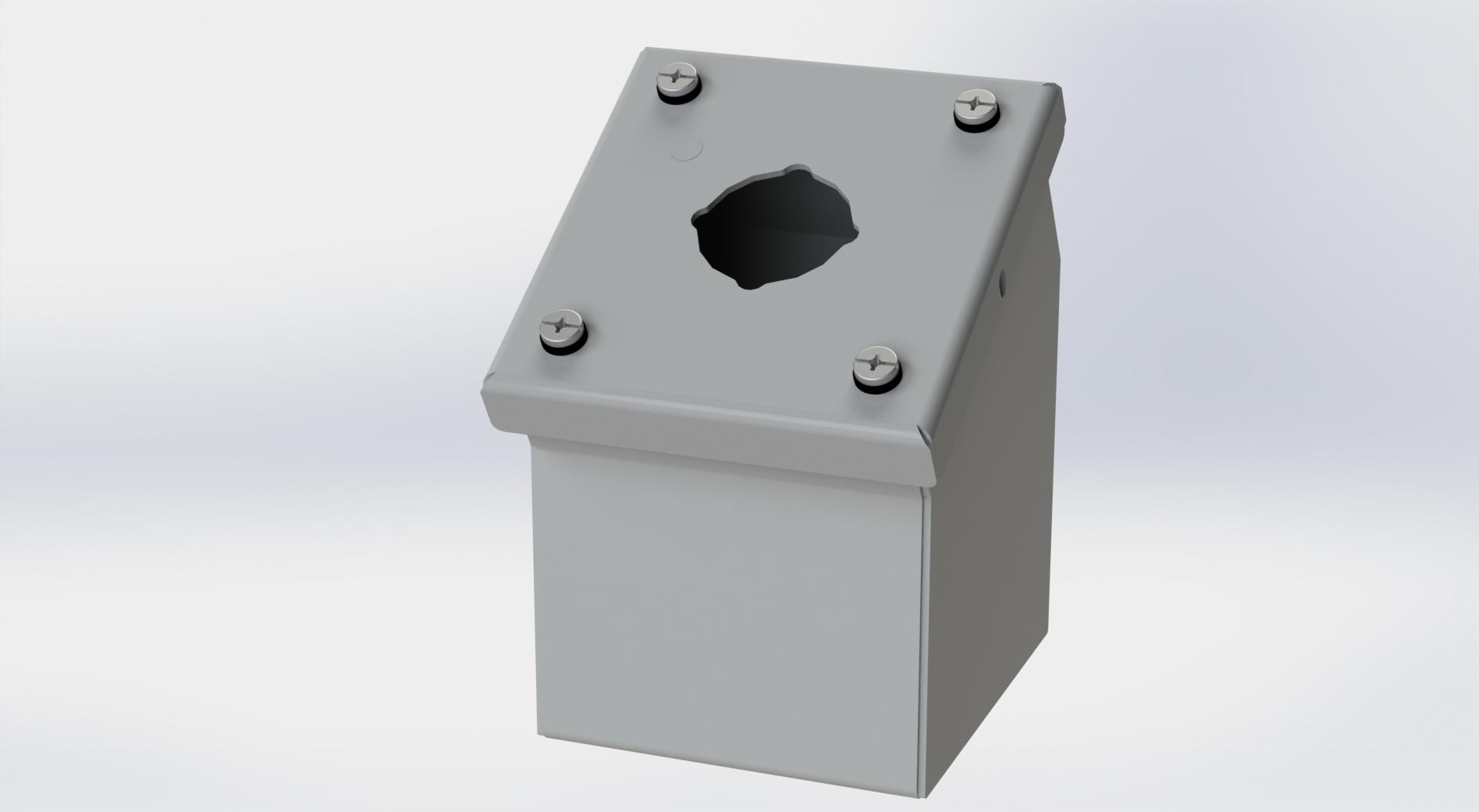 Saginaw Control SCE-1PBA PBA Enclosure, Height:3.50", Width:3.25", Depth:4.87", ANSI-61 gray powder coating inside and out.