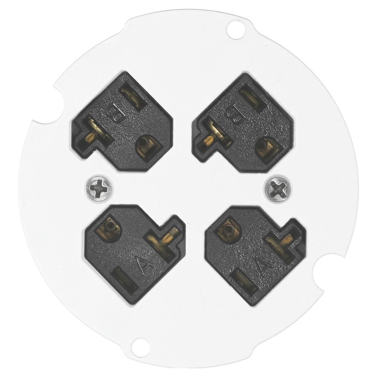Hubbell S1R4SPQUAD In-Floor Delivery Systems, SystemOne, Recessed 4" Series, Sub Plate, Quad 20A 125V Receptacle  ; (1) 20A Quad Receptacle- 1 or 2 Circuit Wiring with Isolated Ground Stickers ; Steel Construction with White Powder Coat Paint ; Includes Necessary Mounting H