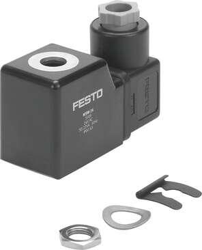 Festo 3591 solenoid coil MSW-110AC With pin connections for plug sockets per DIN EN 175301 CE mark (see declaration of conformity): to EU directive low-voltage devices, Materials note: Conforms to RoHS