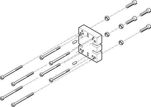 Festo 537174 adapter kit HAPG-78 For combining HGPT-25/35 T-slot grippers with HMPL-20 linear modules Assembly position: Any, Corrosion resistance classification CRC: 2 - Moderate corrosion stress, Ambient temperature: 5 - 60 °C, Materials note: Free of copper and PTF
