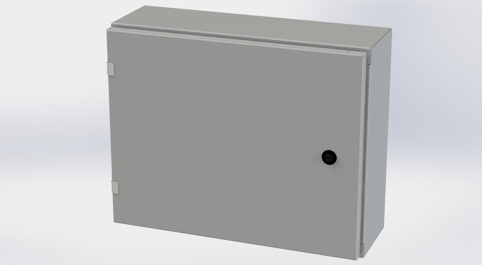 Saginaw Control SCE-16EL2006LP EL Enclosure, Height:16.00", Width:20.00", Depth:6.00", ANSI-61 gray powder coating inside and out. Optional sub-panels are powder coated white.