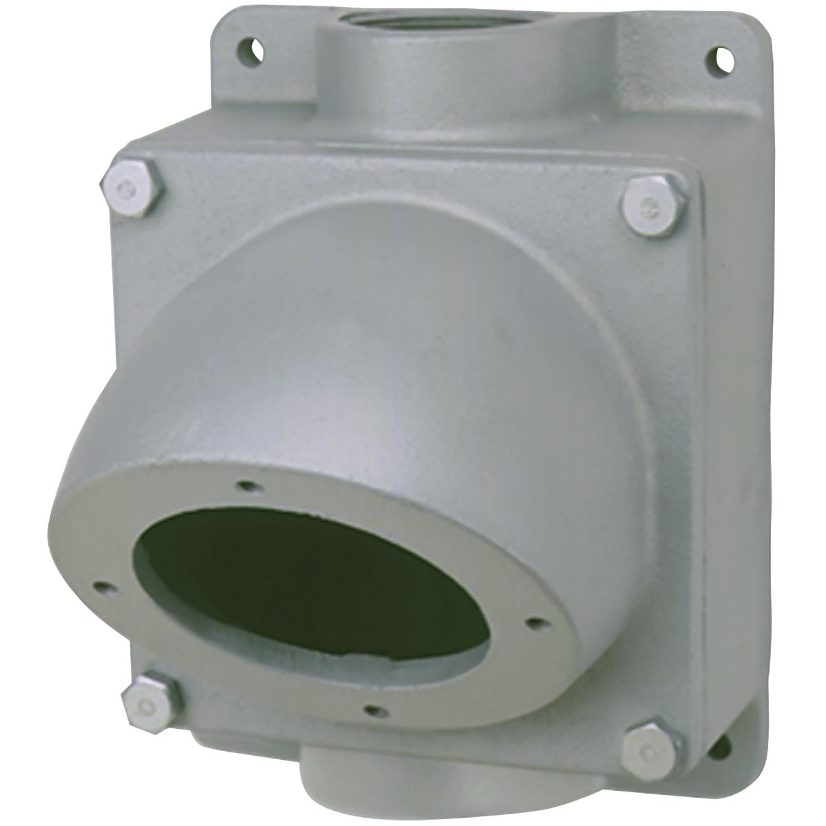 Hubbell VJC78 Versamate Series - 200A, 2-1/2" Feed-Thru Back Box  ; Exclusive “blind” receptacle mounting holes prevent moisture from entering box via thread cavities. ; Come with a green grounding screw. ; For use with Versamate Series Receptacles.