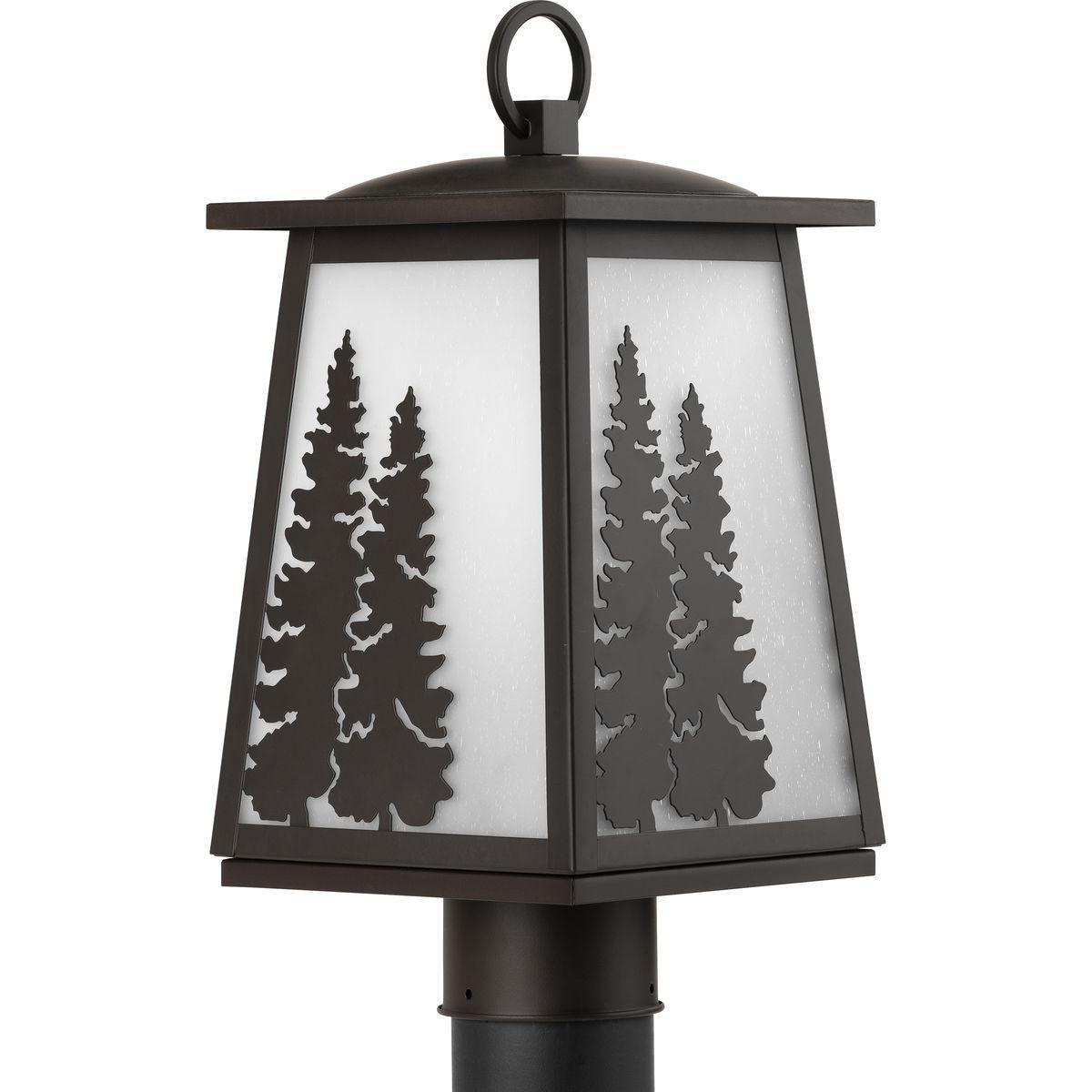 Hubbell P540060-020 Step outside and smell the fresh air without ever venturing far from your home with this post lantern. A handsome antique bronze frame is adorned with intricate, forest-inspired silhouettes that capture the beautiful essence of the wild outdoors. The fram