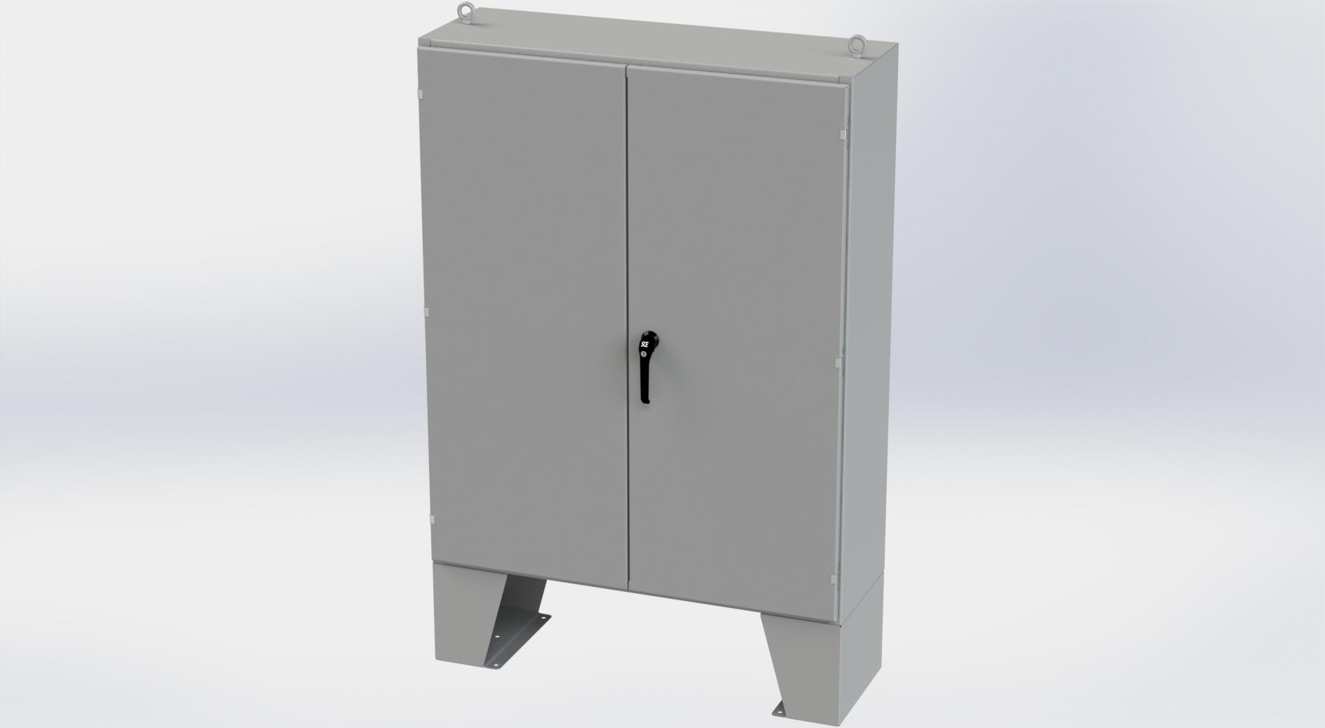 Saginaw Control SCE-604816LP 2DR LP Enclosure, Height:60.00", Width:48.00", Depth:16.00", ANSI-61 gray powder coating inside and out. Optional sub-panels are powder coated white.
