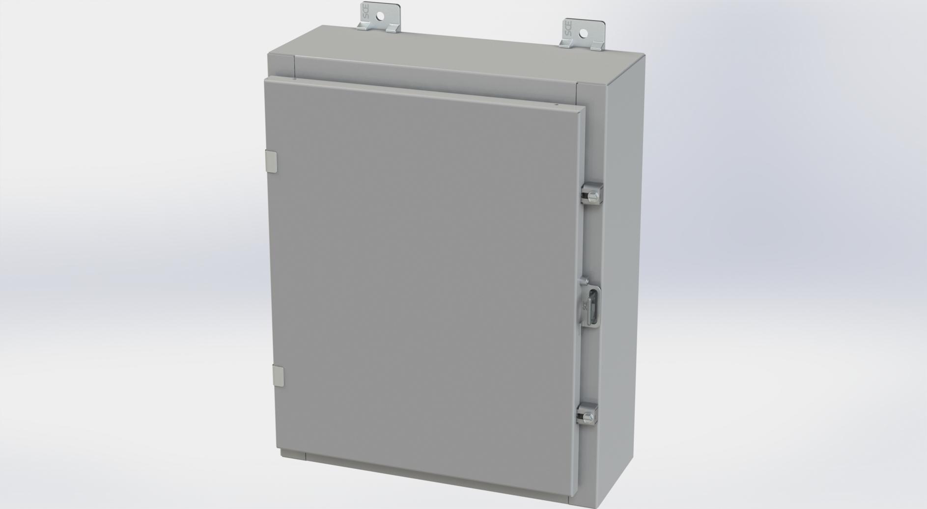 Saginaw Control SCE-20H1606LP Nema 4 LP Enclosure, Height:20.00", Width:16.00", Depth:6.00", ANSI-61 gray powder coating inside and out. Optional panels are powder coated white.