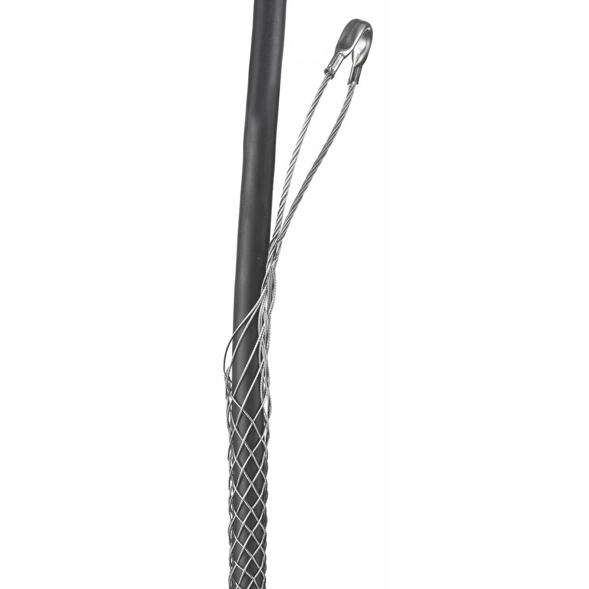 Hubbell 02402038 Support Grips, Offset Eye, Single Weave, Split Mesh, Lace Closing, Stainless Steel, 0.63-0.74"  ; Offset eye ; Strand equalizers position wires for equal loading throughout grip length ; Eye assemblies provide eye reinforcement at support hardware ; Split