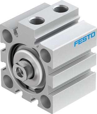 Festo 188204 short-stroke cylinder ADVC-32-5-I-P-A For proximity sensing, piston-rod end with female thread. Stroke: 5 mm, Piston diameter: 32 mm, Based on the standard: (* ISO 6431, * Hole pattern, * VDMA 24562), Cushioning: P: Flexible cushioning rings/plates at bot