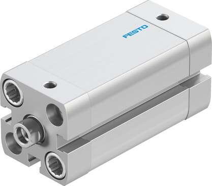 Festo 536248 compact cylinder ADN-20-40-I-P-A Per ISO 21287, with position sensing and internal piston rod thread Stroke: 40 mm, Piston diameter: 20 mm, Piston rod thread: M6, Cushioning: P: Flexible cushioning rings/plates at both ends, Assembly position: Any