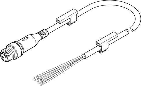 Festo 569840 connecting cable NEBU-LE5-K-1-M12G5 Conforms to standard: EN 61076-2-101, Cable identification: with 2x label holders, Product weight: 41 g, Electrical connection 1, function: Field device side, Electrical connection 1, connection type: Cable