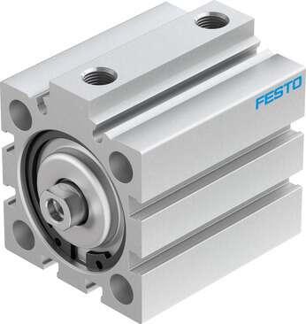 Festo 188236 short-stroke cylinder ADVC-40-25-I-P-A For proximity sensing, piston-rod end with female thread. Stroke: 25 mm, Piston diameter: 40 mm, Based on the standard: (* ISO 6431, * Hole pattern, * VDMA 24562), Cushioning: P: Flexible cushioning rings/plates at b