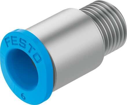 Festo 154434 push-in fitting QSMP-M8X1.25-6 male thread with internal hexagon socket. Size: Mini, Nominal size: 4 mm, Type of seal on screw-in stud: Sealing ring, Assembly position: Any, Container size: 10
